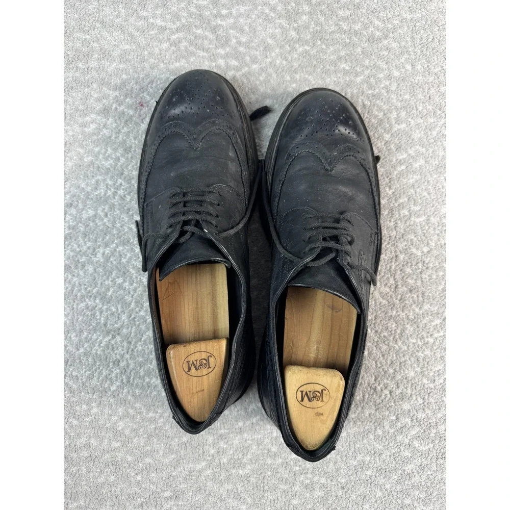 Tod's Shoes Mens Size 11‎ Black Leather Wingtip Brogue Dress Made In Italy